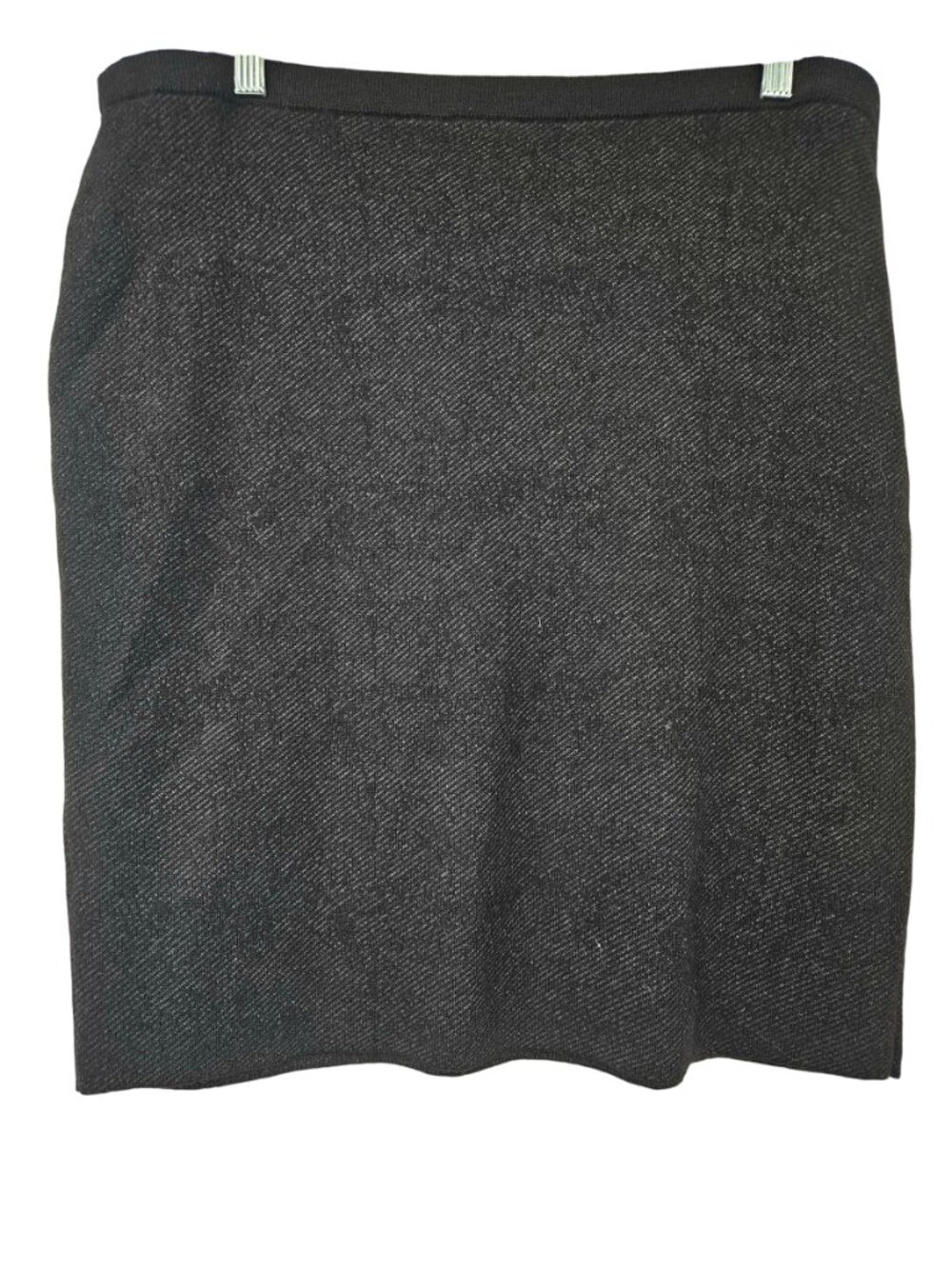 Eileen Fisher Merino Wool Cotton Pencil Skirt Black Women's Size L Minimalist